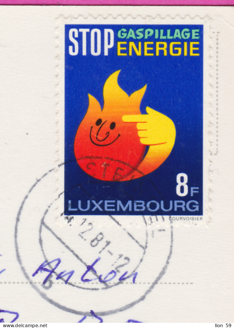 298336 / Luxembourg Photo Christmas New Year PC USED Steinsel 1981 - 8 F. Energy Conservation Stop Gaspillage Energie - Cartas & Documentos