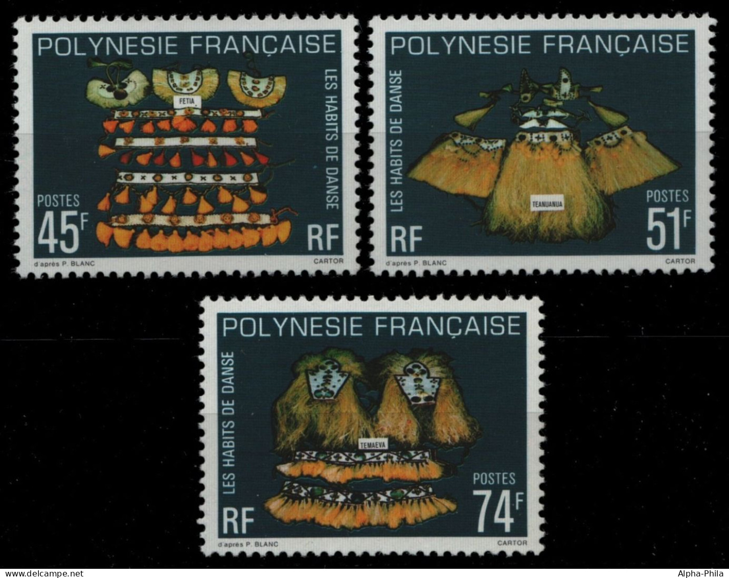 Franz. Polynesien 1979 - Mi-Nr. 287-289 ** - MNH - Tanzgewänder - Neufs