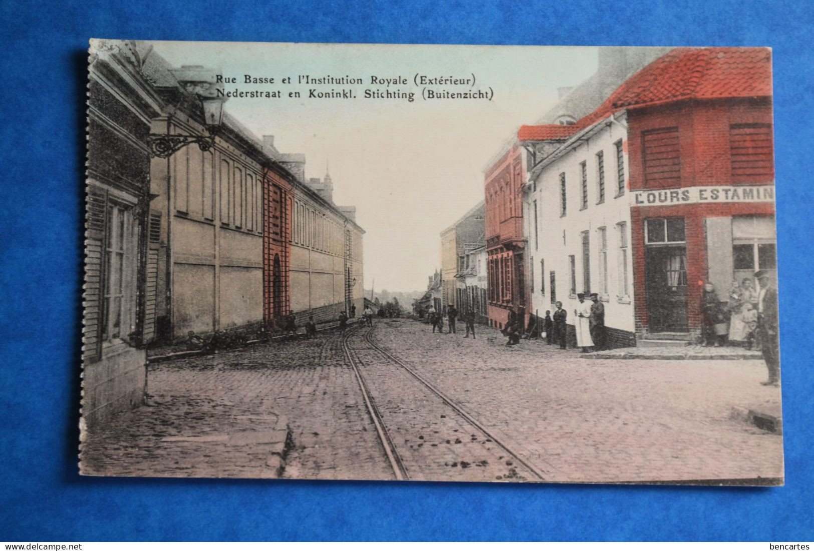 Messines 1916: Feldposte. Rue Basse Et L'Institution Royale Très Animée Et En Couleurs. Rare - Messines - Mesen