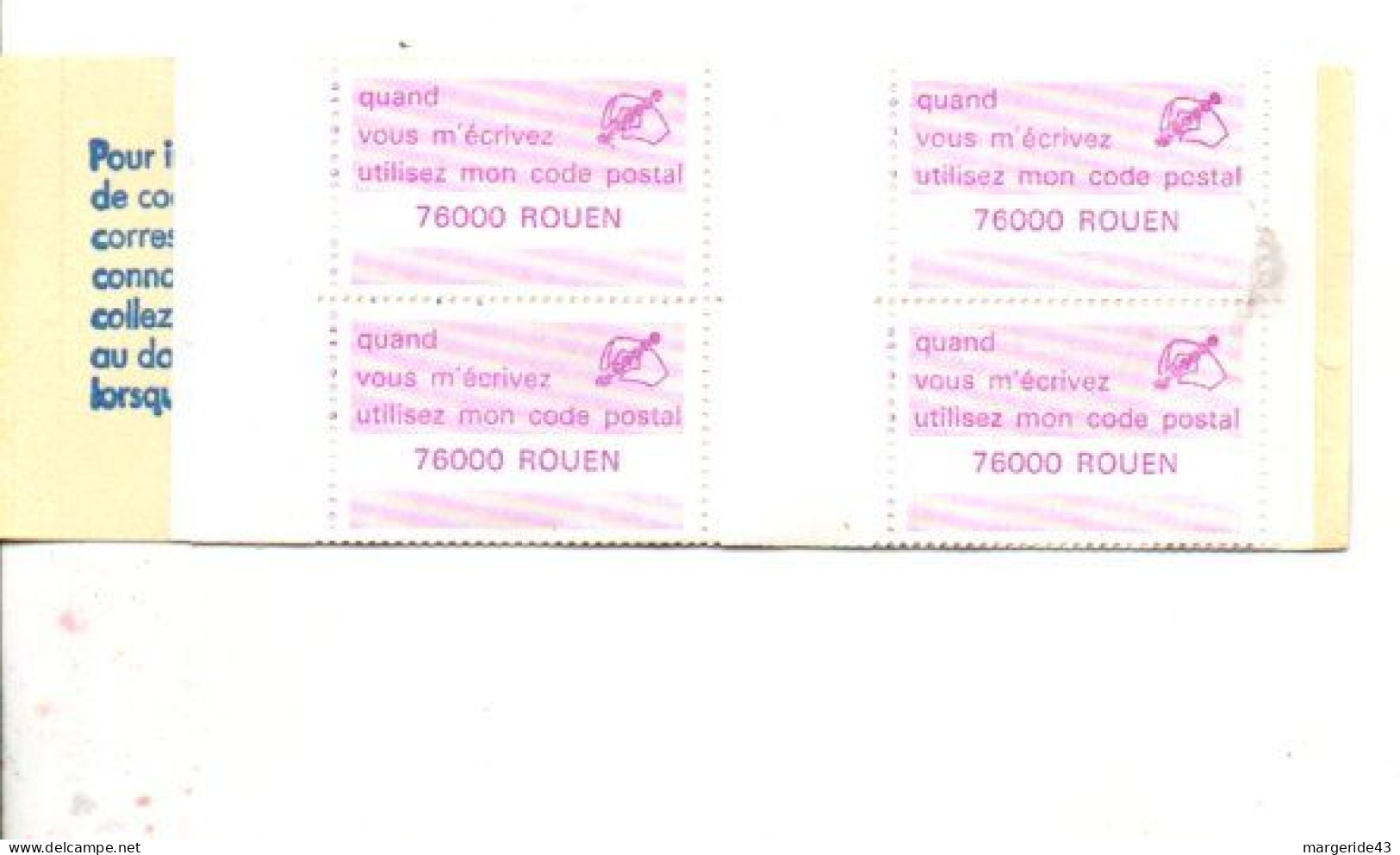 CARNET CODE POSTAL - 76000 ROUEN LILAS - Blokken & Postzegelboekjes