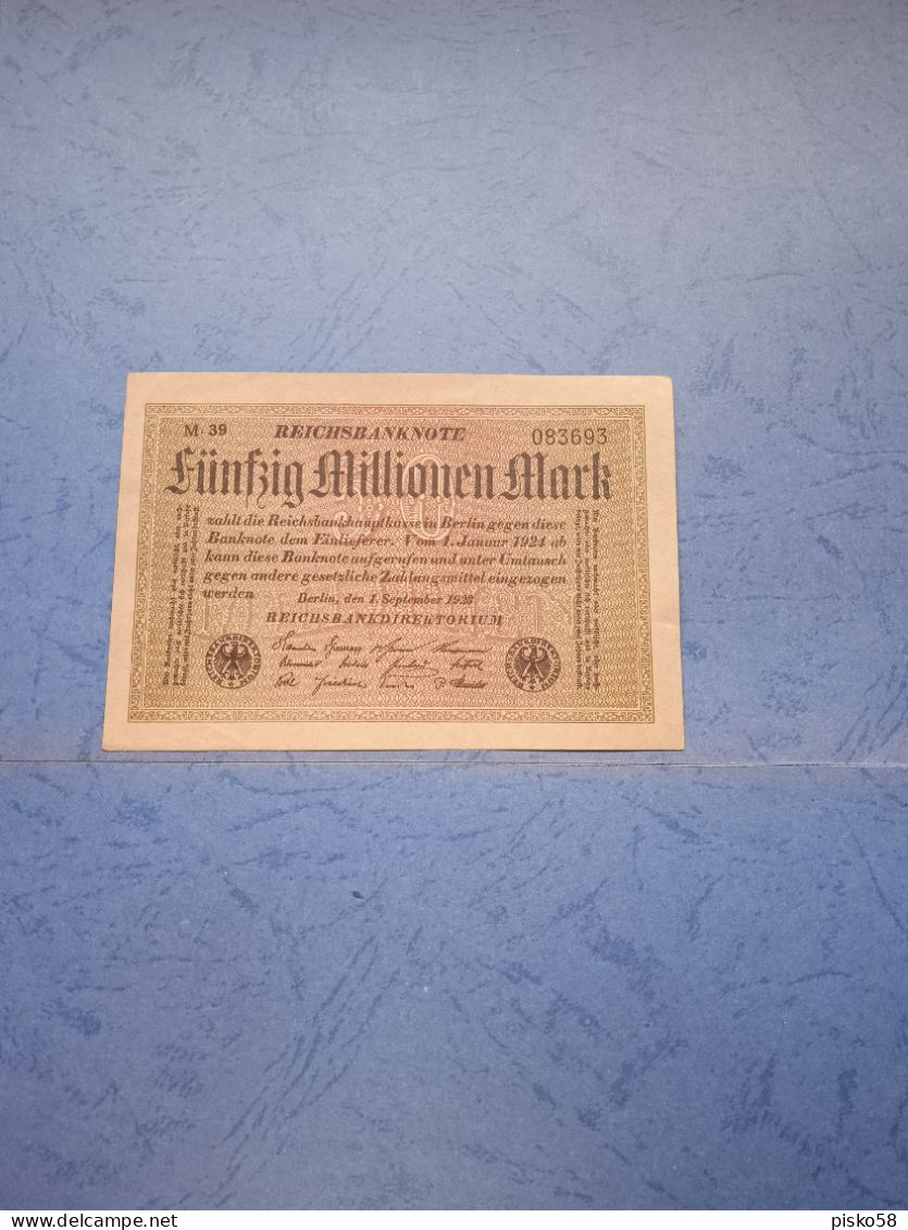 GERMANIA-P109 50000000M 1.9.1923 AUNC - 50 Millionen Mark