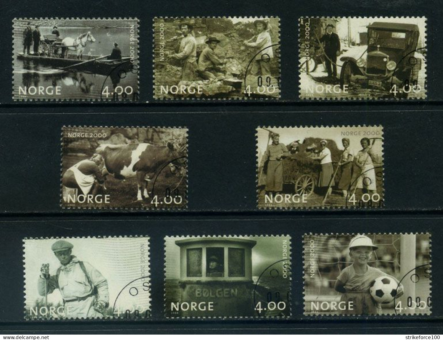 Norway 1999 - Norway 2000, 2nd Series, Full Set Of 8 Used (CTO) Stamps. - Gebraucht