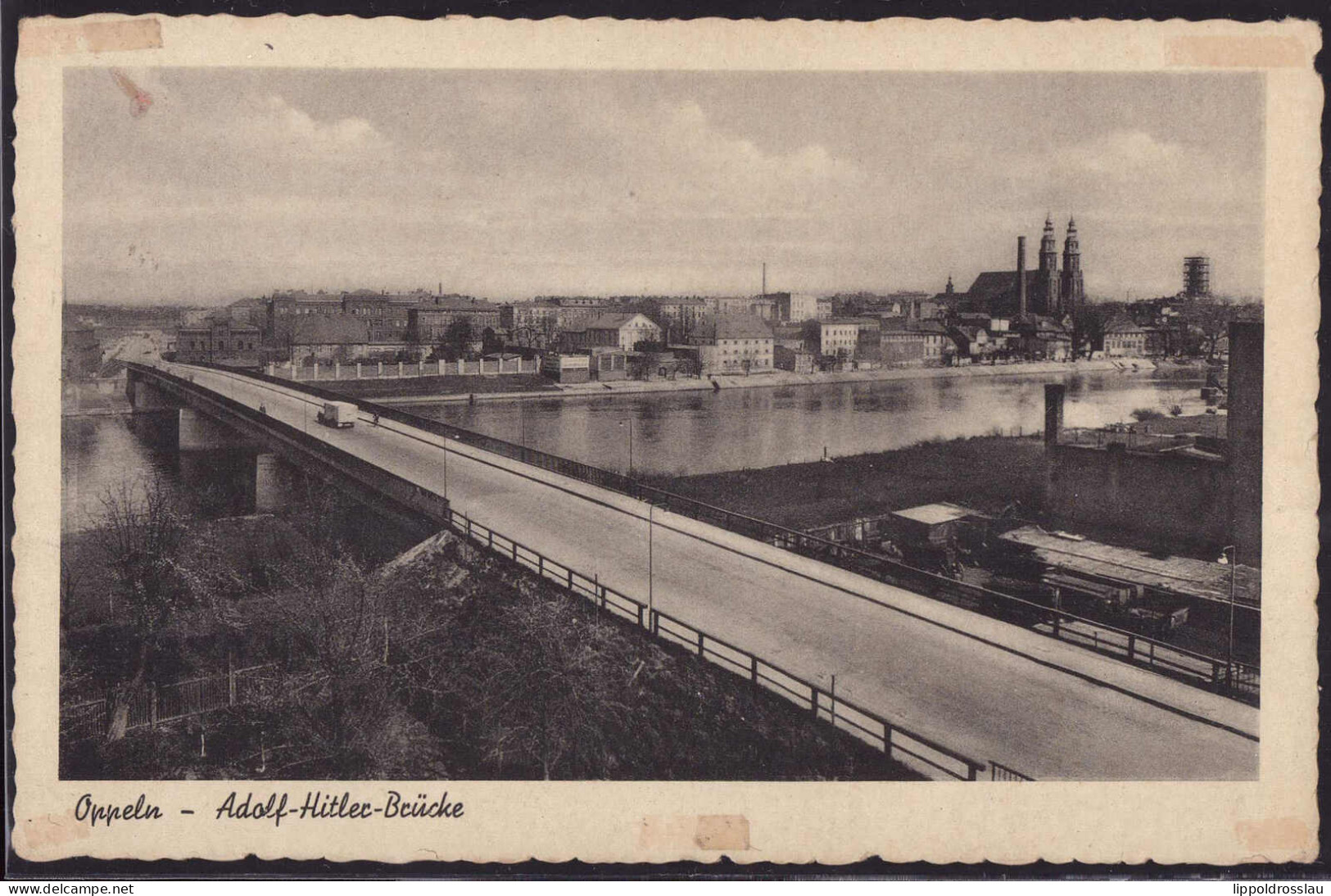 Gest. Oppeln Adolf-Hitler-Brücke 1940 - Schlesien