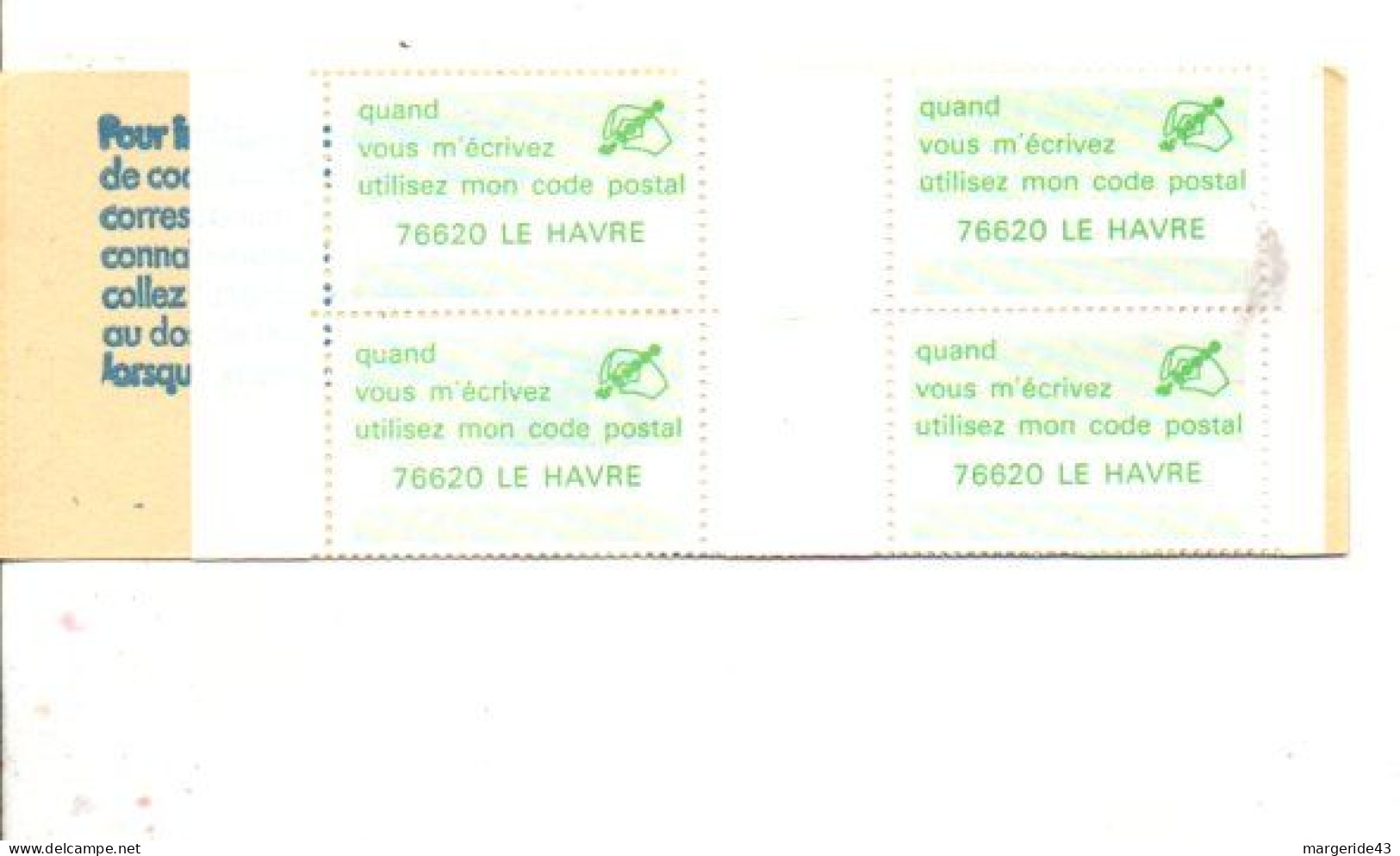 CARNET CODE POSTAL - 76620 LE HAVRE VERT - Blocs & Carnets