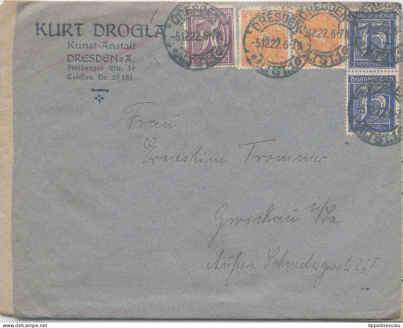 Gest., Brief Konvolut Von 7 Stck. Briefe Deutsches Reich Um 1922 Zumeist Geschäftspost - Otros & Sin Clasificación