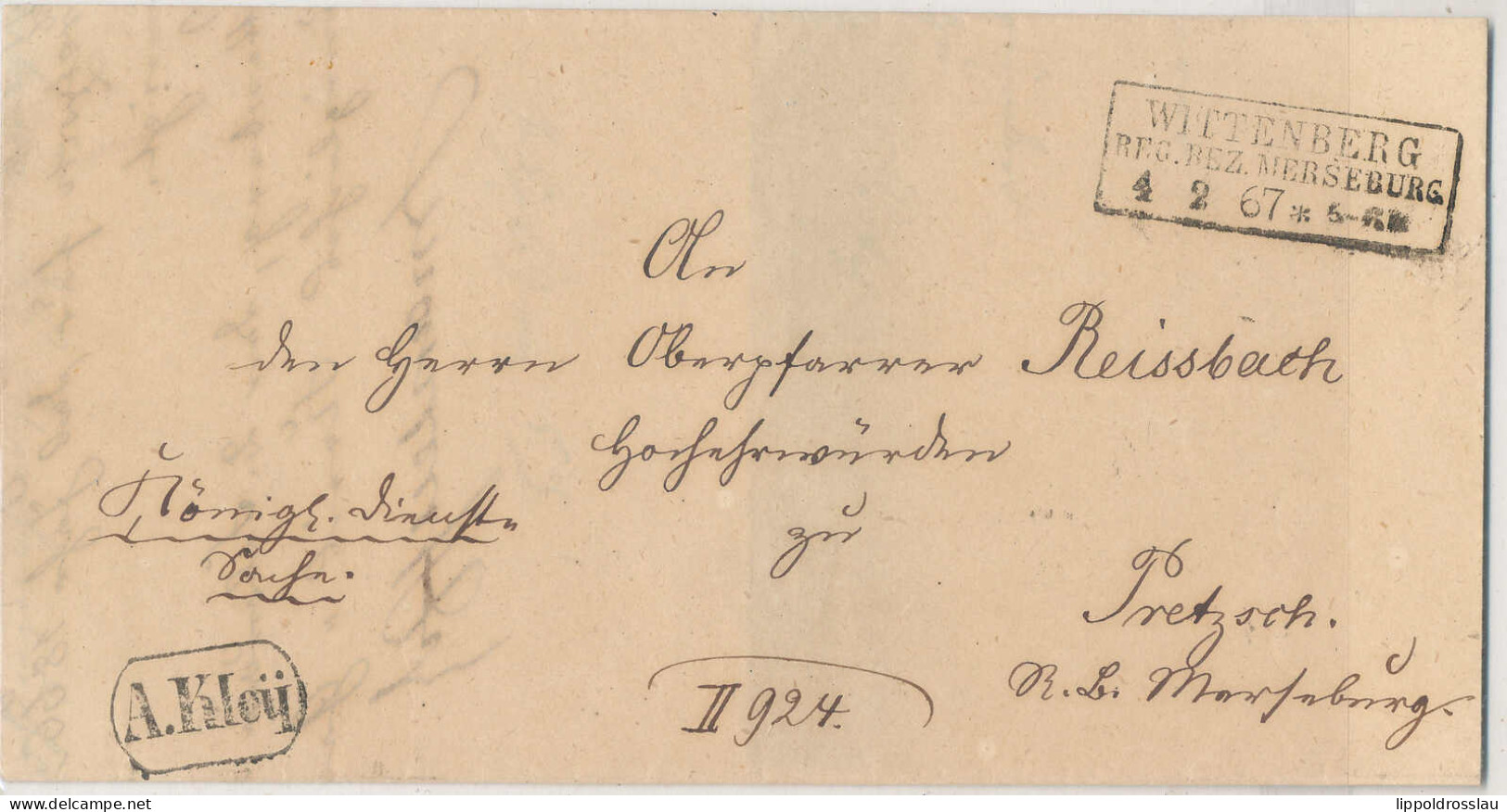Gest. Wittenberg Vorphilabrief 1867 - Other & Unclassified
