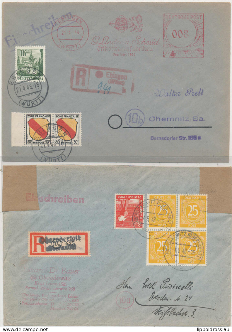 Gest., Brief Konvolut Von 22 Stck. Belege/Briefe DDR/Zonen/Bund 1948-1956, Interessanter Posten - Other & Unclassified