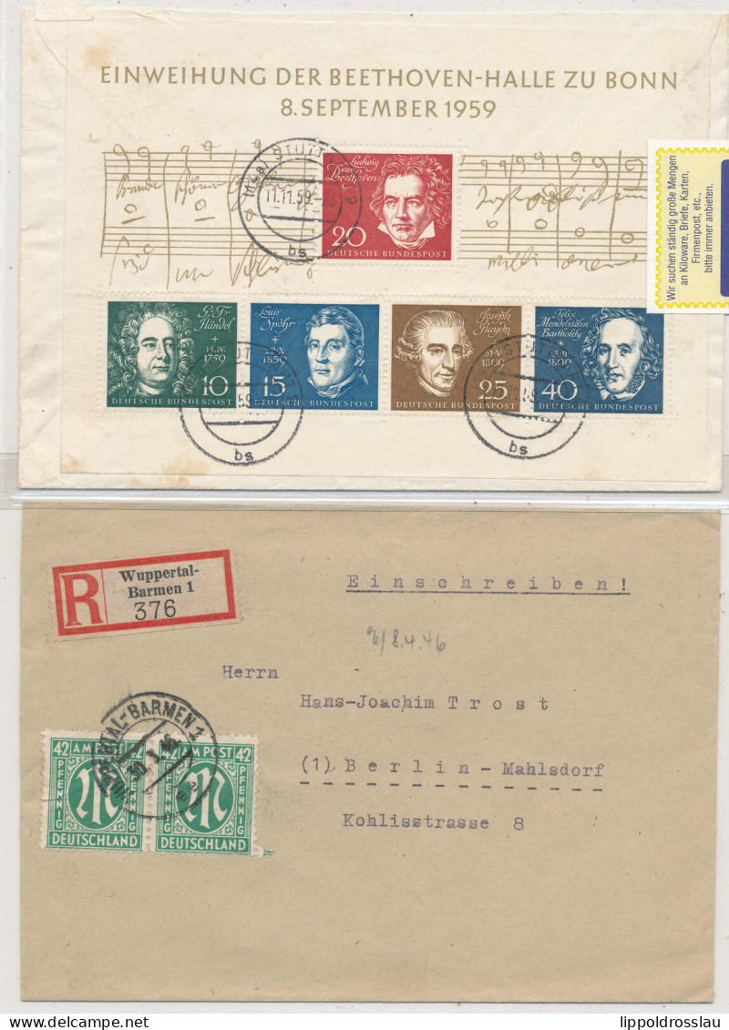 Gest., Brief Konvolut Von 21 Stck. Belege/Briefe DDR/Zonen/Bund 1946-1956, Interessanter Posten - Other & Unclassified