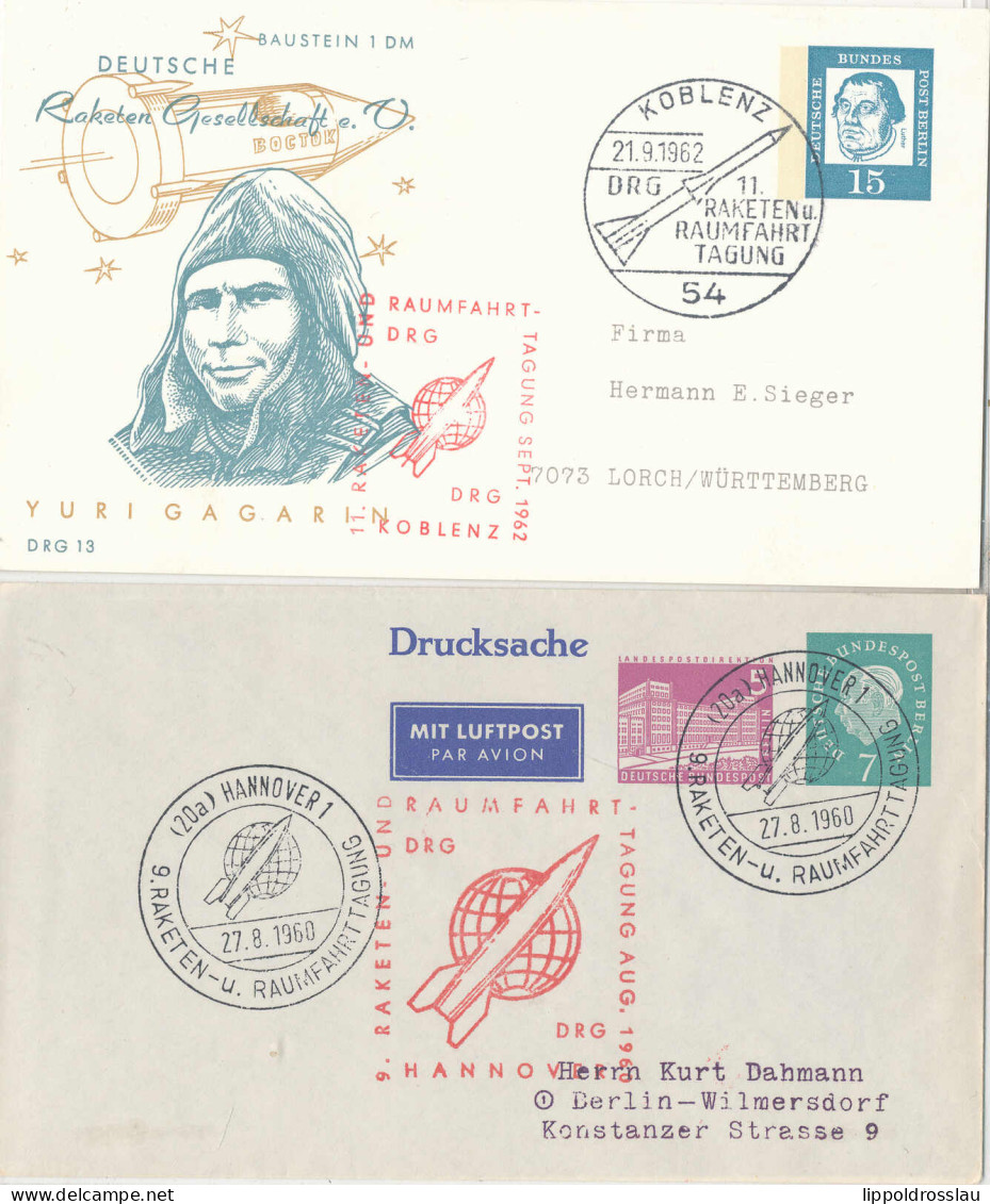 Gest., Brief Bund/Berlin/DDR Konvolut Von 28 Stck. Belegen Zum Thema Raumfahrt, Interessanter Posten - Other & Unclassified