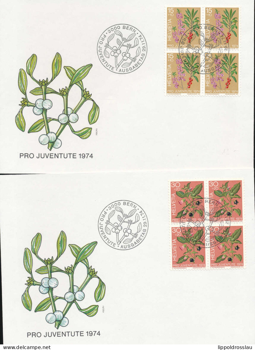 Gest., Brief Schweiz 43 Stck. FDC 1974-1996 Jeweils 4er Stücke - Ganzsachen