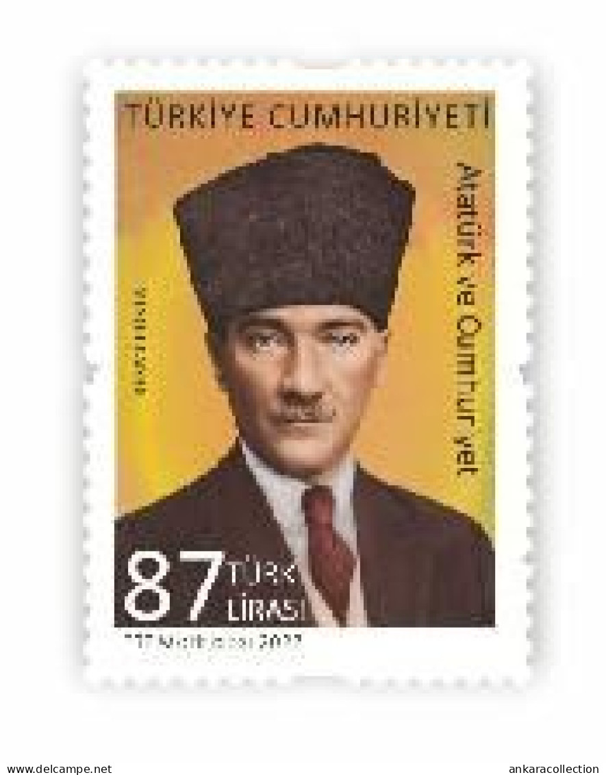 AC - TURKEY STAMP -  ATATURK AND REPUBLIC THEMED OFFICIAL POSTAGE STAMP MNH 20 OCTOBER 2023 - Francobolli Di Servizio