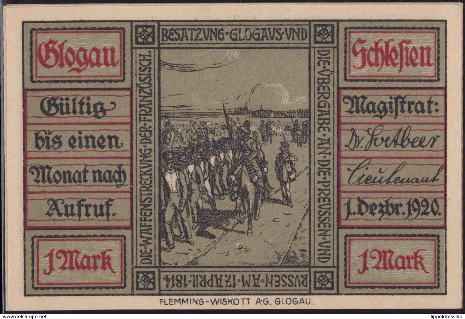 Glogau, Serie Von 4 Stck. Notgeld 1920 - Autres & Non Classés