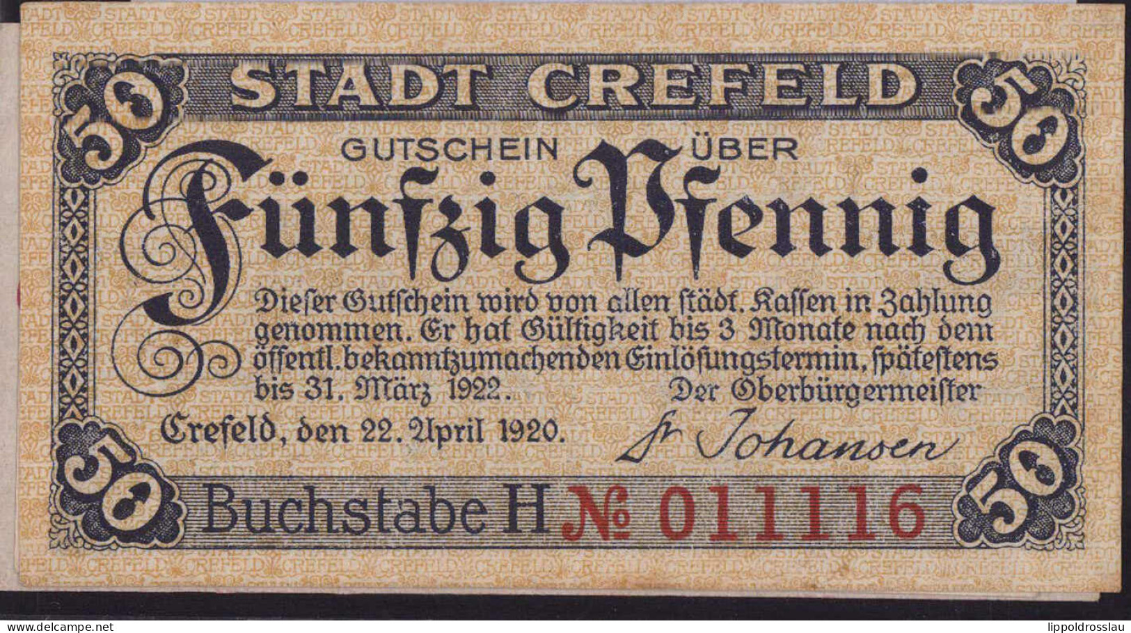 Crefeld, 4 Stck. Notgeld 1919-1922 - Other & Unclassified