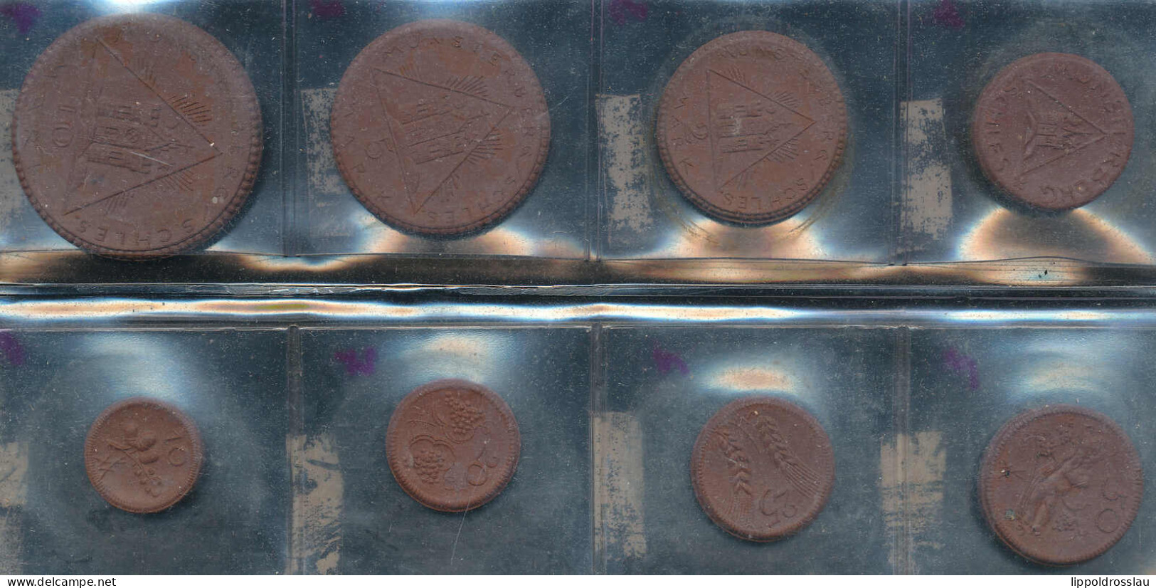 Münsterberg 8 Stück Porzellan-Notmünzen 10 Pf-10 Mark - Sonstige & Ohne Zuordnung