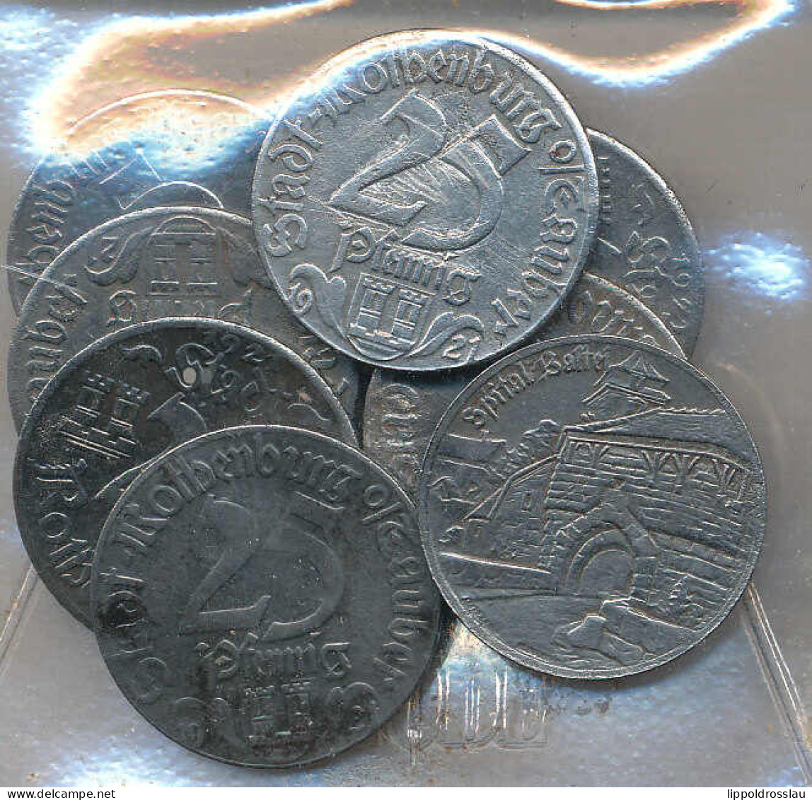 Rothenburg 8 Stück 25 Pfg. Norgeldmünzen Mit Stadtansichten - Autres & Non Classés