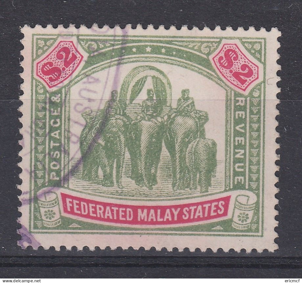 Federated Malaya States FMS 1904 $2 Very Fine Fiscally Used - Federated Malay States