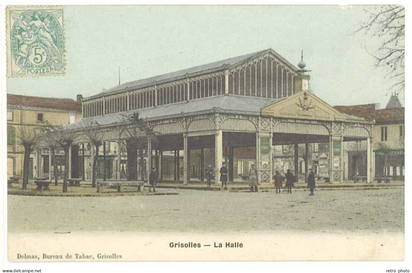 Cpa Grisolles - La Halle - Grisolles