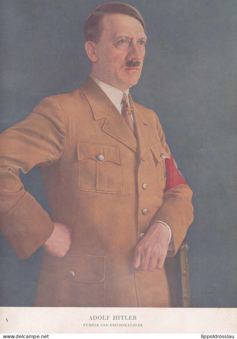 Adolf Hitler Colordruck Nach Einem Gemälde Von Heinrich Knirr 25,5x36 Cm - Sonstige & Ohne Zuordnung