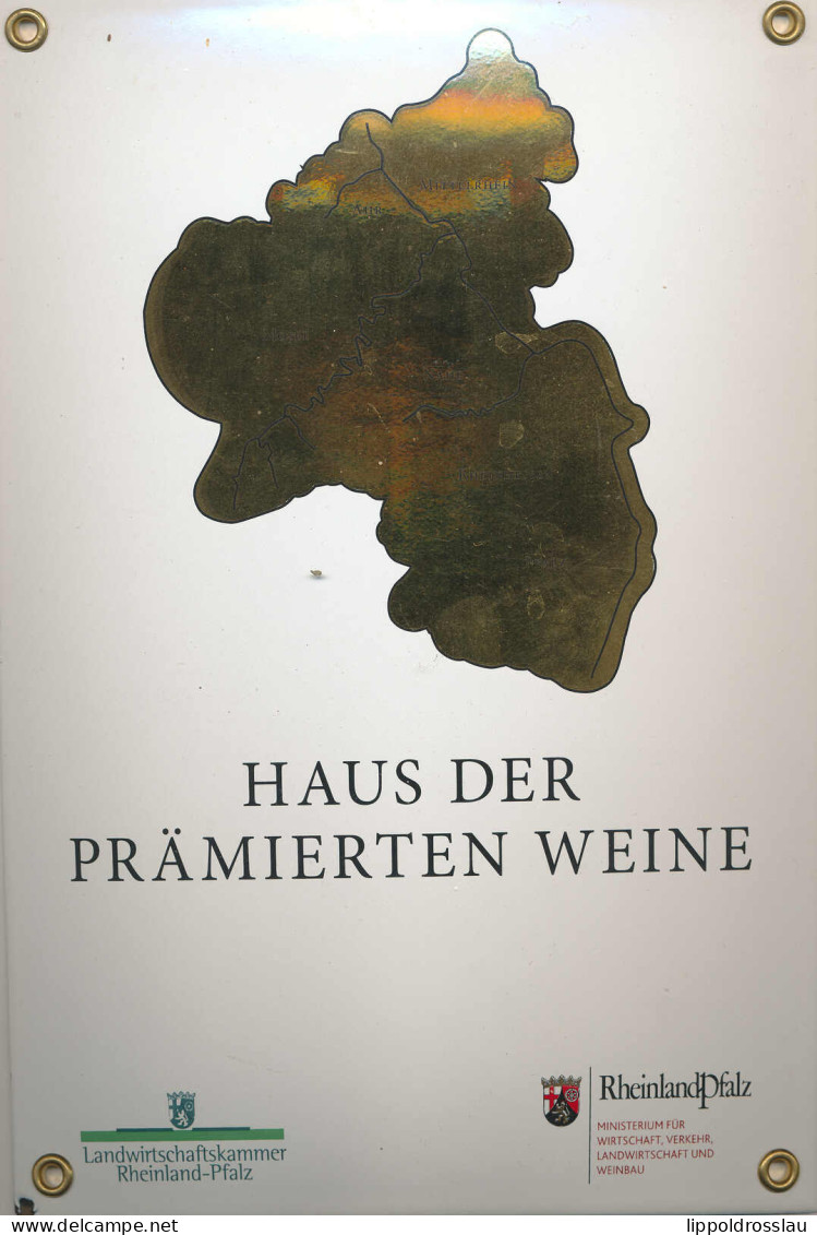 Emailschild, Haus Der Prämierten Weine Rheinland-Pfalz 16x23 Cm - Otros & Sin Clasificación