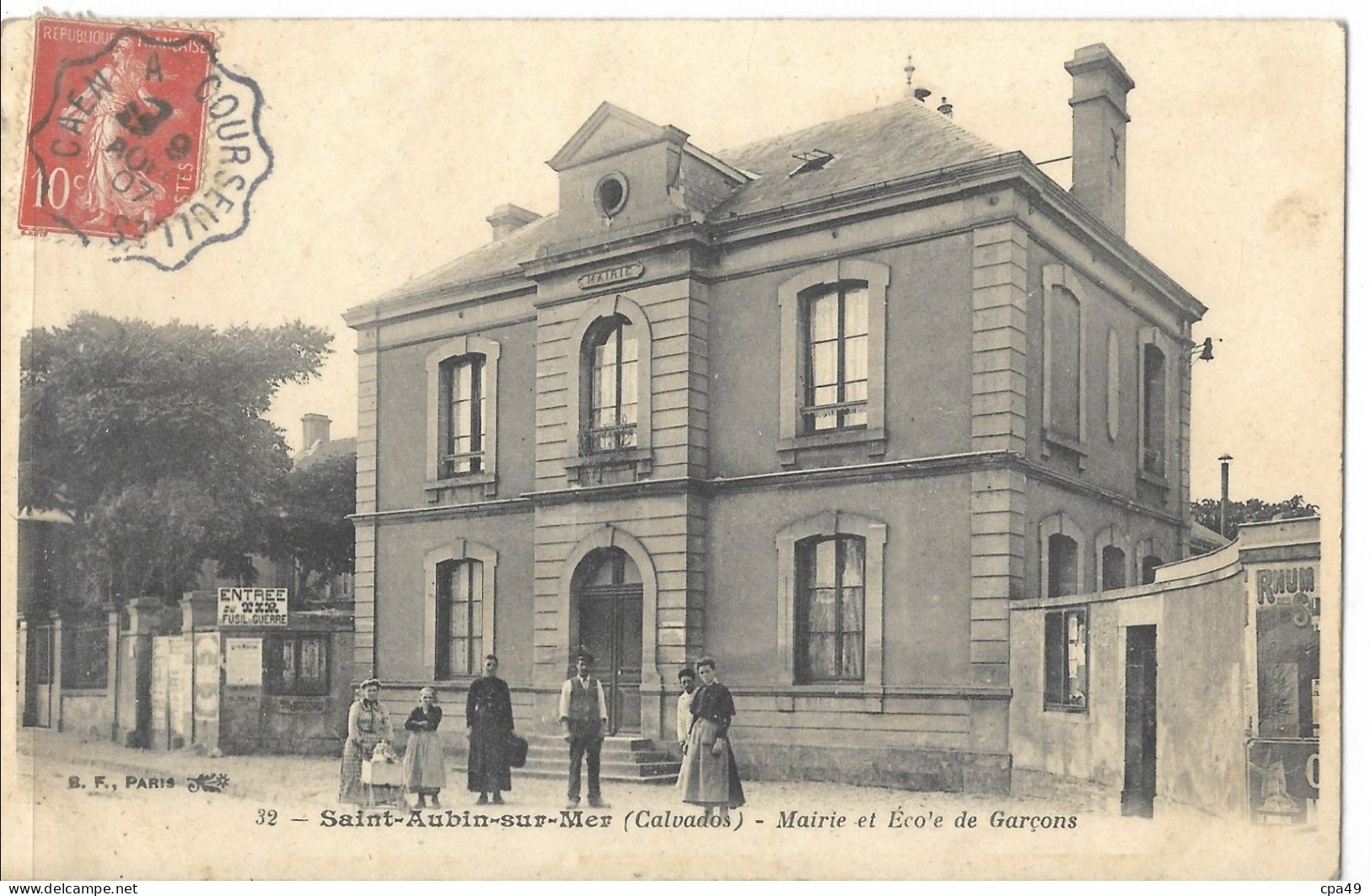 14    SAINT - AUBIN - SUR - MER   MAIRIE  ET  ECOLE  DE  GARCONS - Saint Aubin