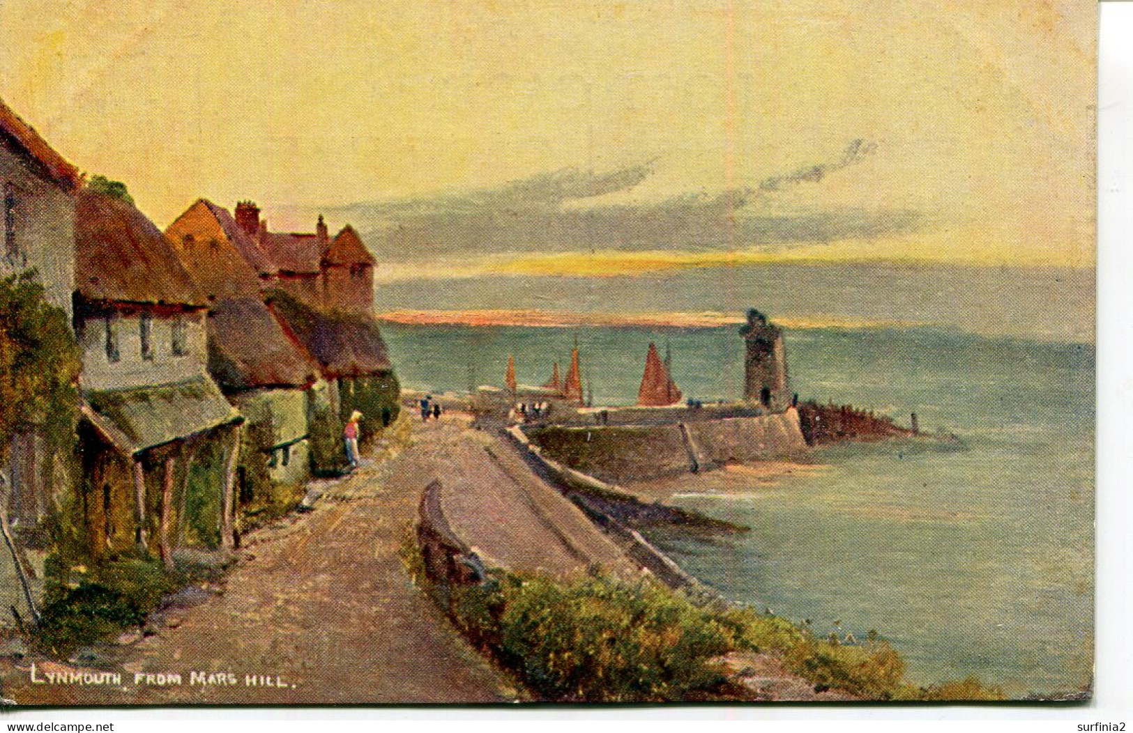 MISCELLANEOUS ART - HILDESHEIMER  5369 - LYNMOUTH FROM MARS HILL Art503 - Lynmouth & Lynton