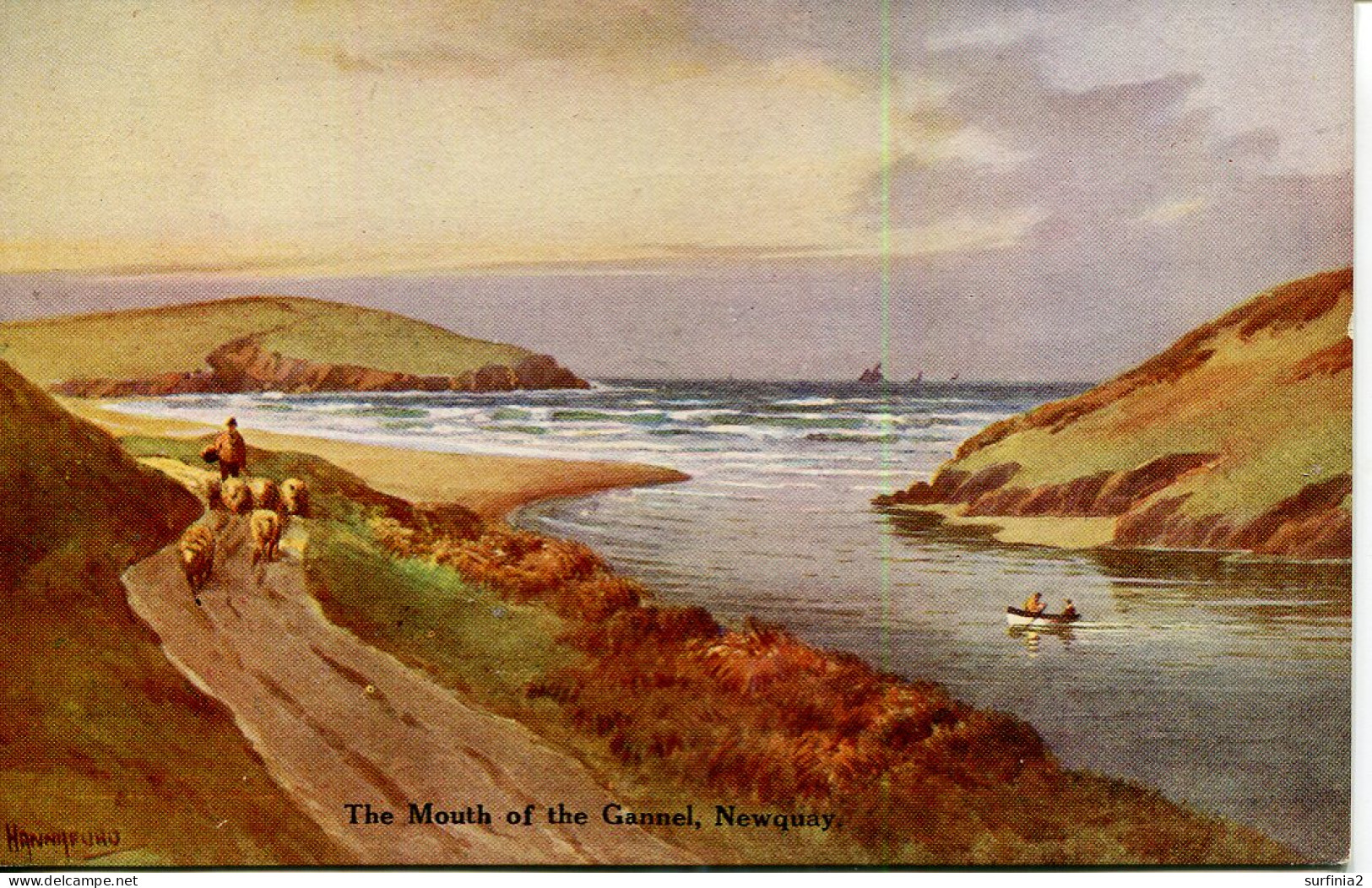 MISCELLANEOUS ART - THE MOUTH OF THE GANNEL, NEWQUAY By HANNAFORD Art548 - Newquay