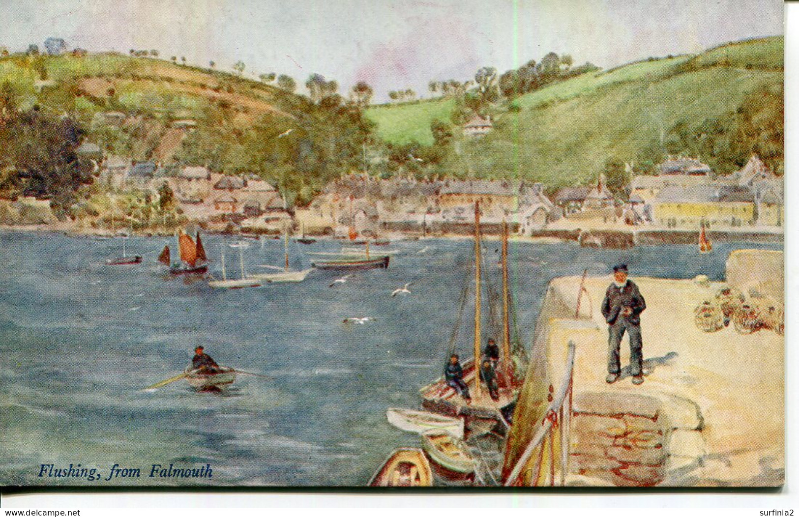 MISCELLANEOUS ART - FLUSHING FROM FALMOUTH By G F NICHOLLS Art560 - Falmouth