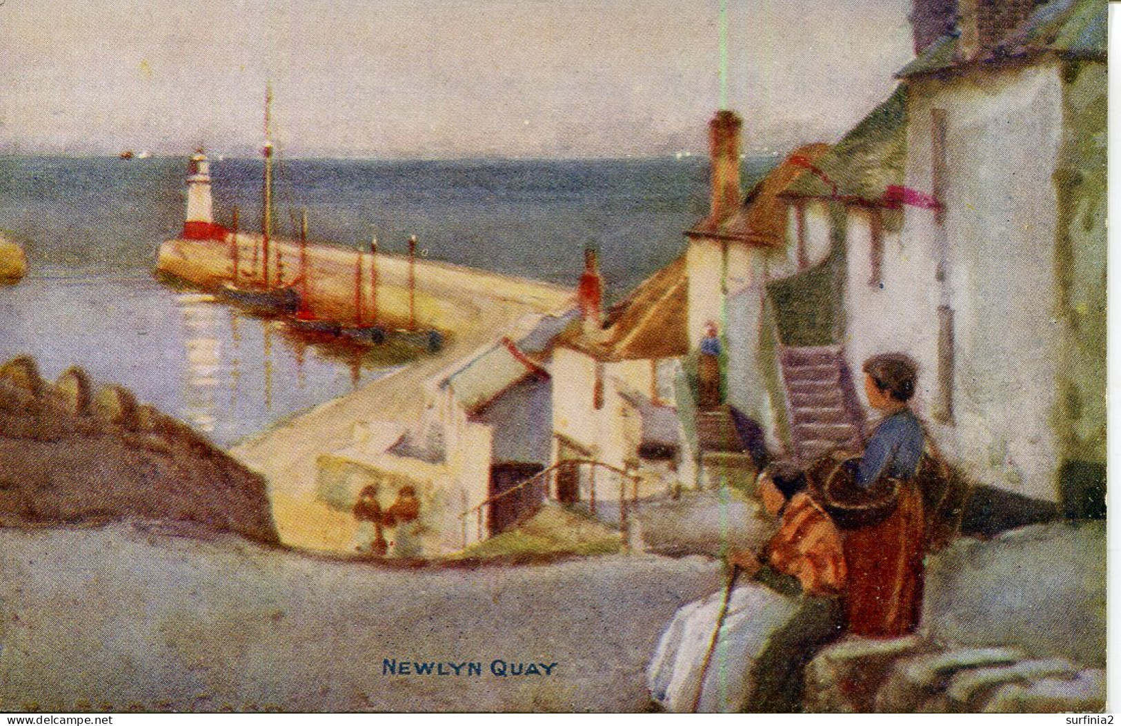 MISCELLANEOUS ART -  NEWLYN QUAY By HUBERT COOP Art575 - Newquay