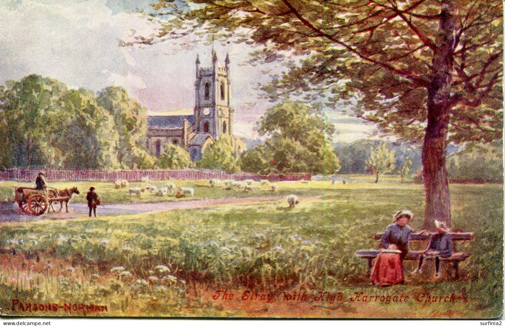 MISCELLANEOUS ART - THE STRAY WITH HIGH HARROGATE CHURCH By PARSONS NORMAN Art595 - Harrogate