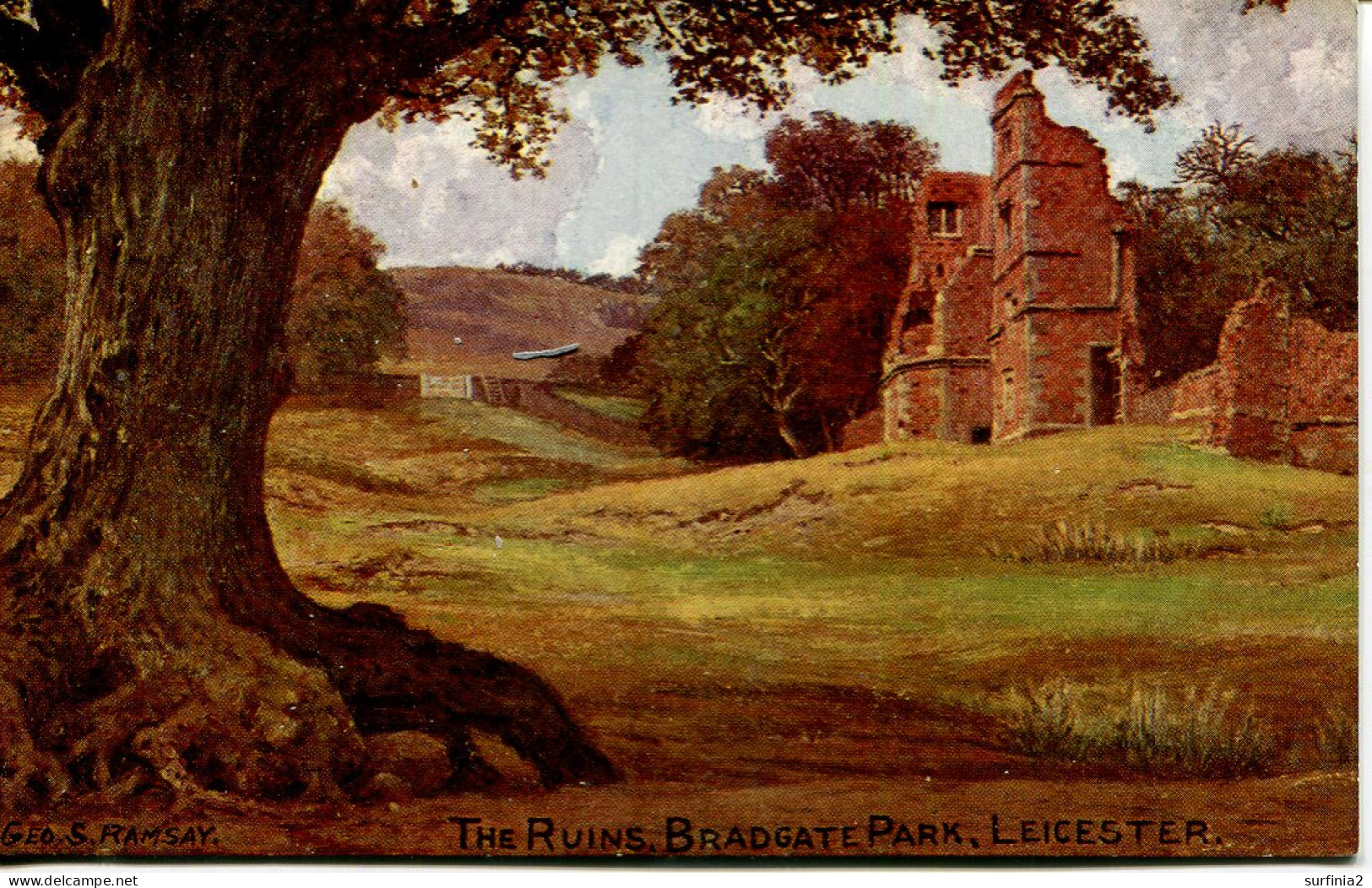 MISCELLANEOUS ART - THE RUINS, BRADGATE PARK, LEICESTER By GEORGE RAMSAY  Art597 - Leicester