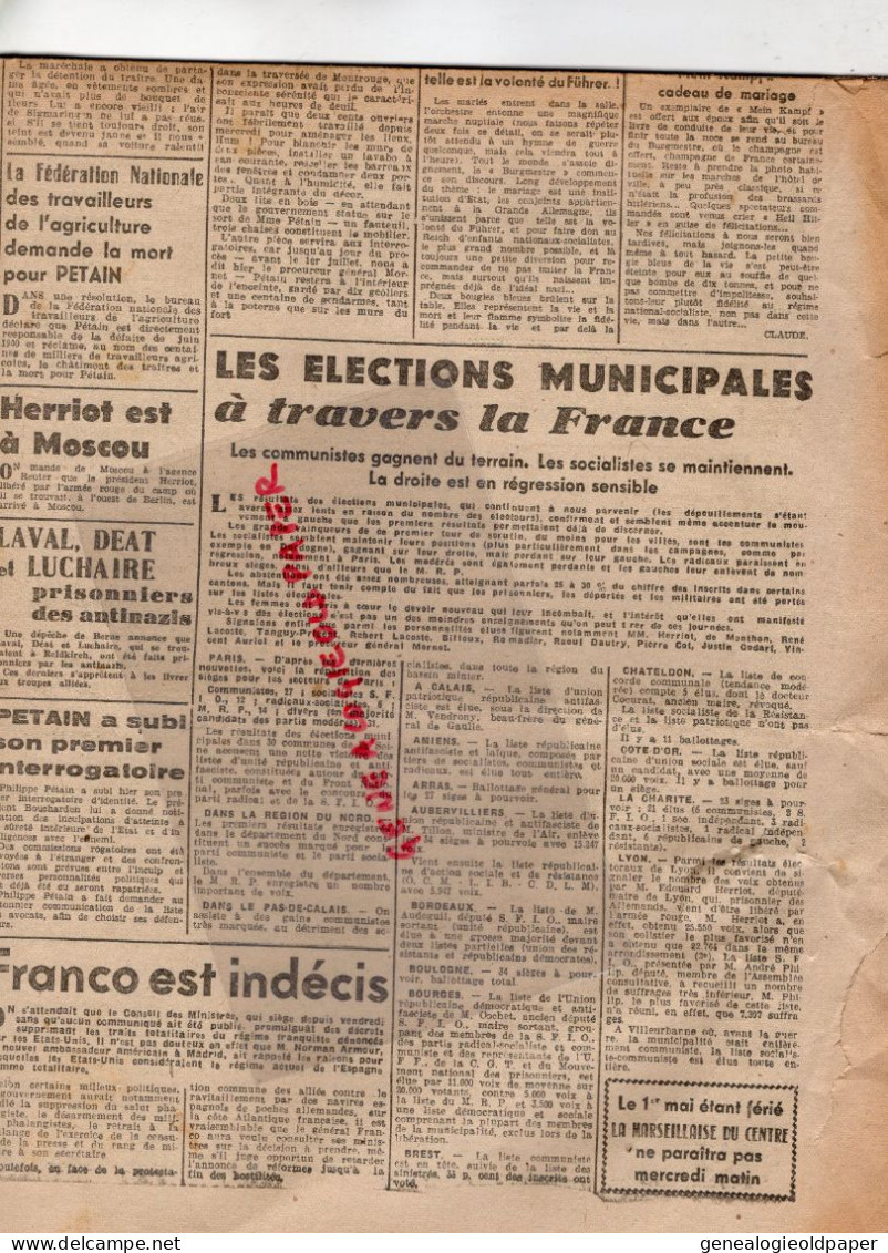 LIMOGES-GUERRE 1939-45- WW2-LA MARSEILLAISE DU CENTRE-1 MAI 1945-LIBERATION-OLERON-BERLIN NAZIS-MUSSOLINI-HIMMLER- - Documents Historiques