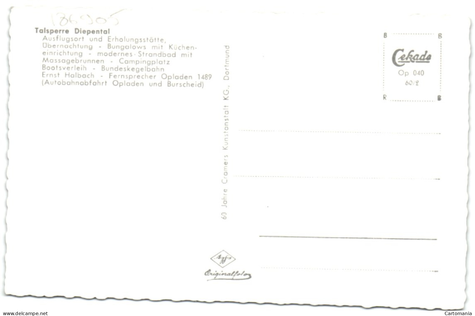 Gruss Von Der Talsperre Diepental - Leverkusen