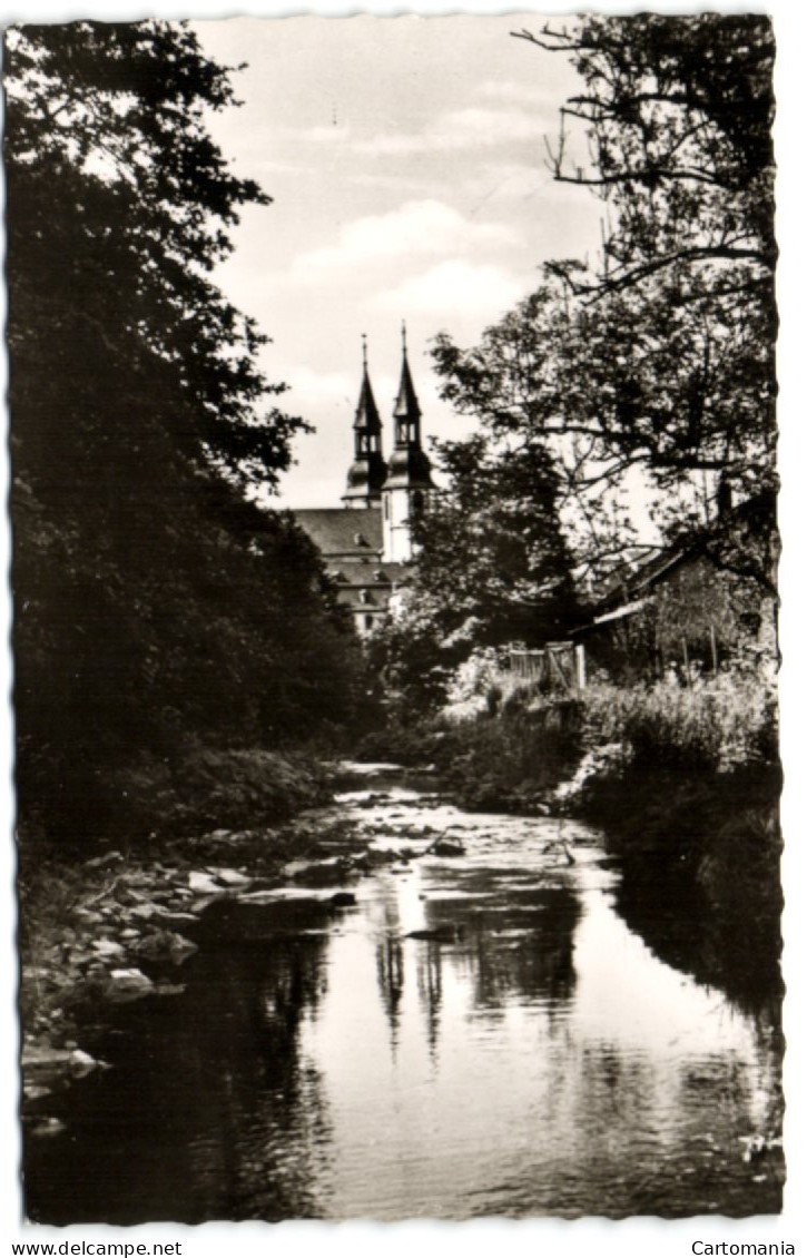 Blick Aus Dem Bachbett Der Prüm Auf Die Basilika - Prüm