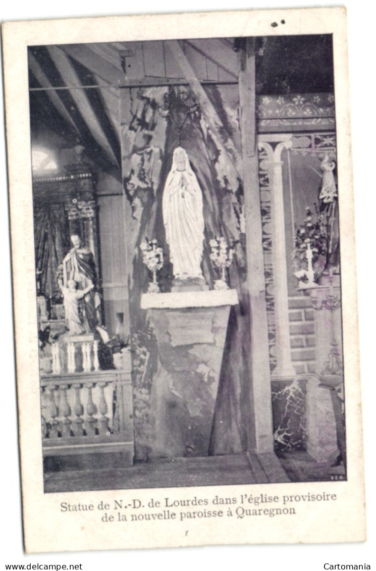 Statue De N.-D. De Lourdes Dans L'église Provisoire De La Nouvelle Paroisse à Quaeregnon - Quaregnon