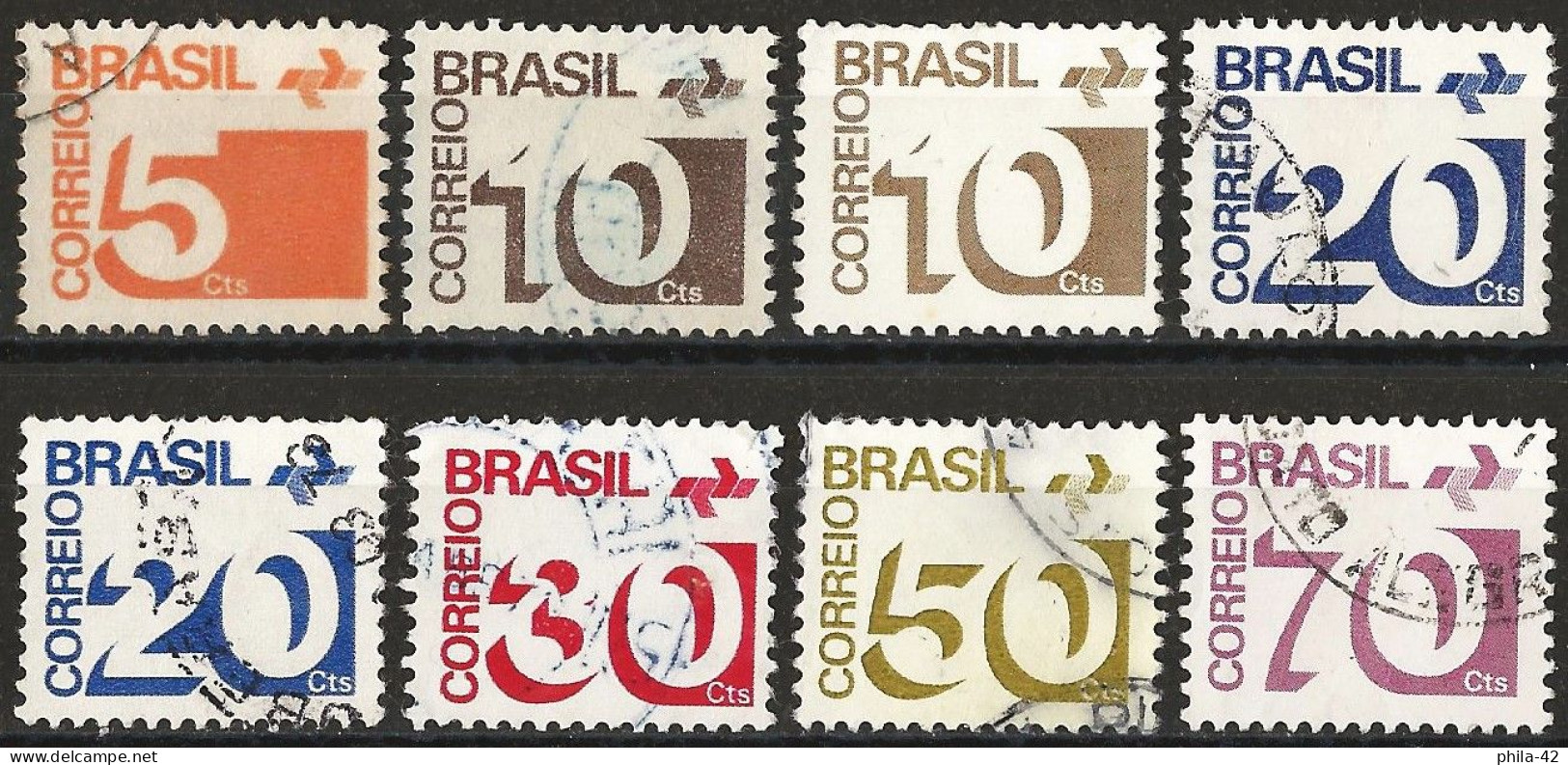 Brazil 1972/75 - Mi 1341... - YT 1026... ( Mark Post And Emblem L - Gebraucht