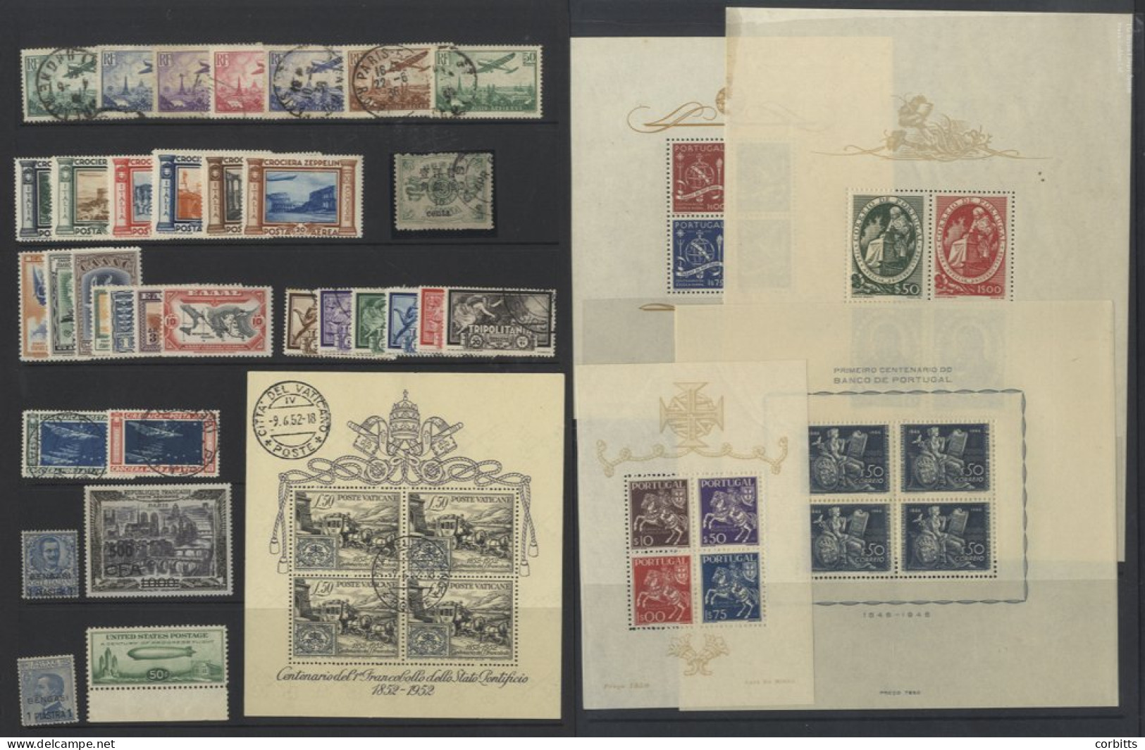 WORLD Assortment Of Better Foreign Items On Hagners With France 1936 Air Set To 50f FU (Cat. £500), Italy 1933 Zeppelin  - Altri & Non Classificati