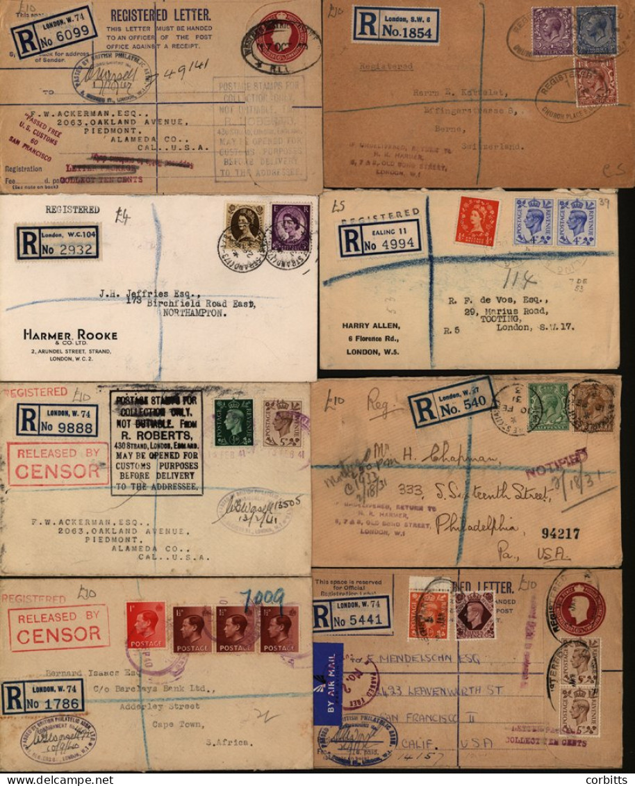 STAMP DEALER RELATED MAIL QV-QEII Selection Of Envelopes Sent From Various Stamp Dealers Around The World Incl. H. R. Ha - Other & Unclassified