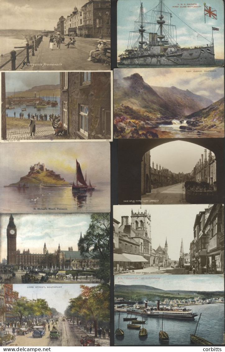 ENGLAND Collection Of Cards (300) In An Album, Mainly South West England Incl. Cornwall (61), Devon (75), Somerset (46), - Unclassified