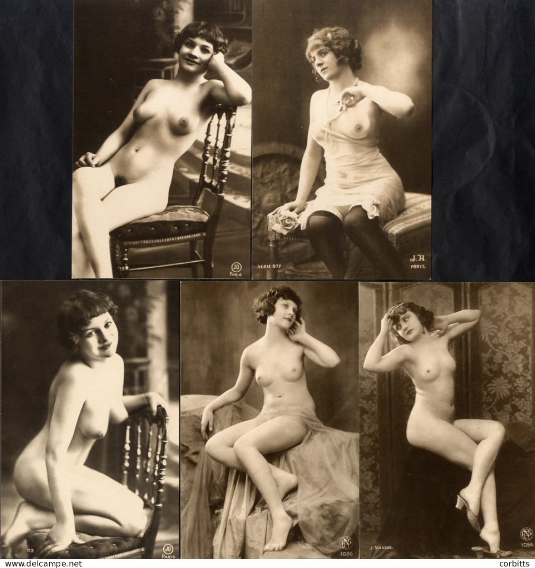 EROTICA Collection Of Different Repro Photographic Cards In Sepia Of Victorian Or Edwardian Ladies, Either Nude Or In Va - Unclassified