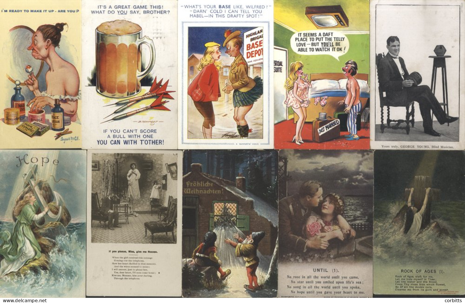 MISCELLANEOUS Range Incl. Comic, Greetings, Bamforth, Cats, Flowers Etc. (1000) - Non Classés