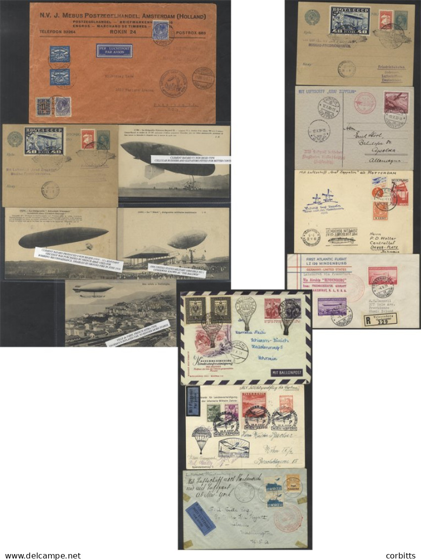 ZEPPELIN 1930-36 Zeppelin Mail/flight Covers (8) Incl. 1930 Return Flight Moscow To Friedrichshafen Franking Incl. 40k Z - Sonstige & Ohne Zuordnung