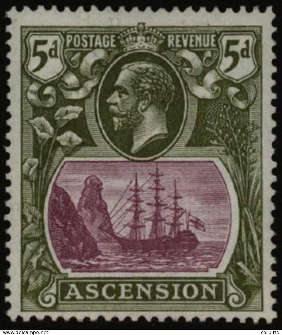 1924-33 MSCA 5d Purple & Olive Green Showing The 'cleft Rock' Variety, Fine M, SG.15dc. (1) Cat. £400 - Other & Unclassified