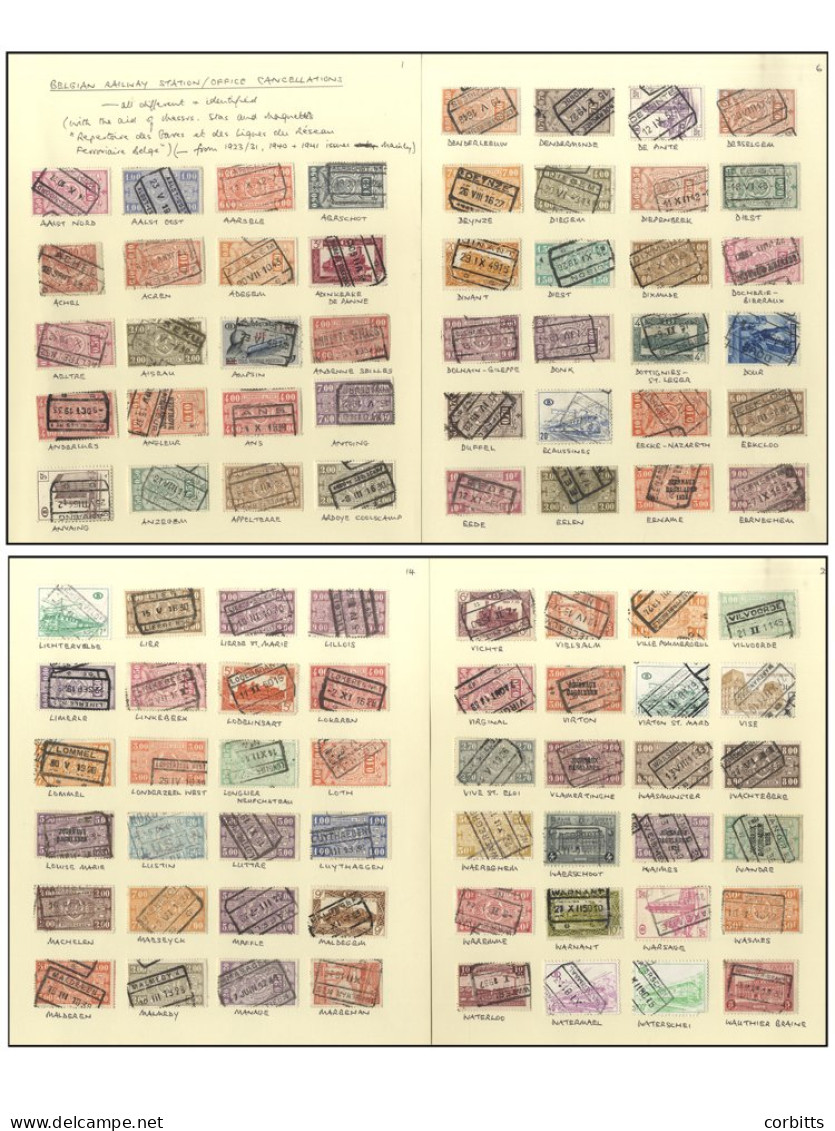 1923-40's RAILWAY STATION/OFFICE CANCELLATIONS Collection Of Cancels On Railway Parcel Stamps (over 600) All Identified  - Other & Unclassified