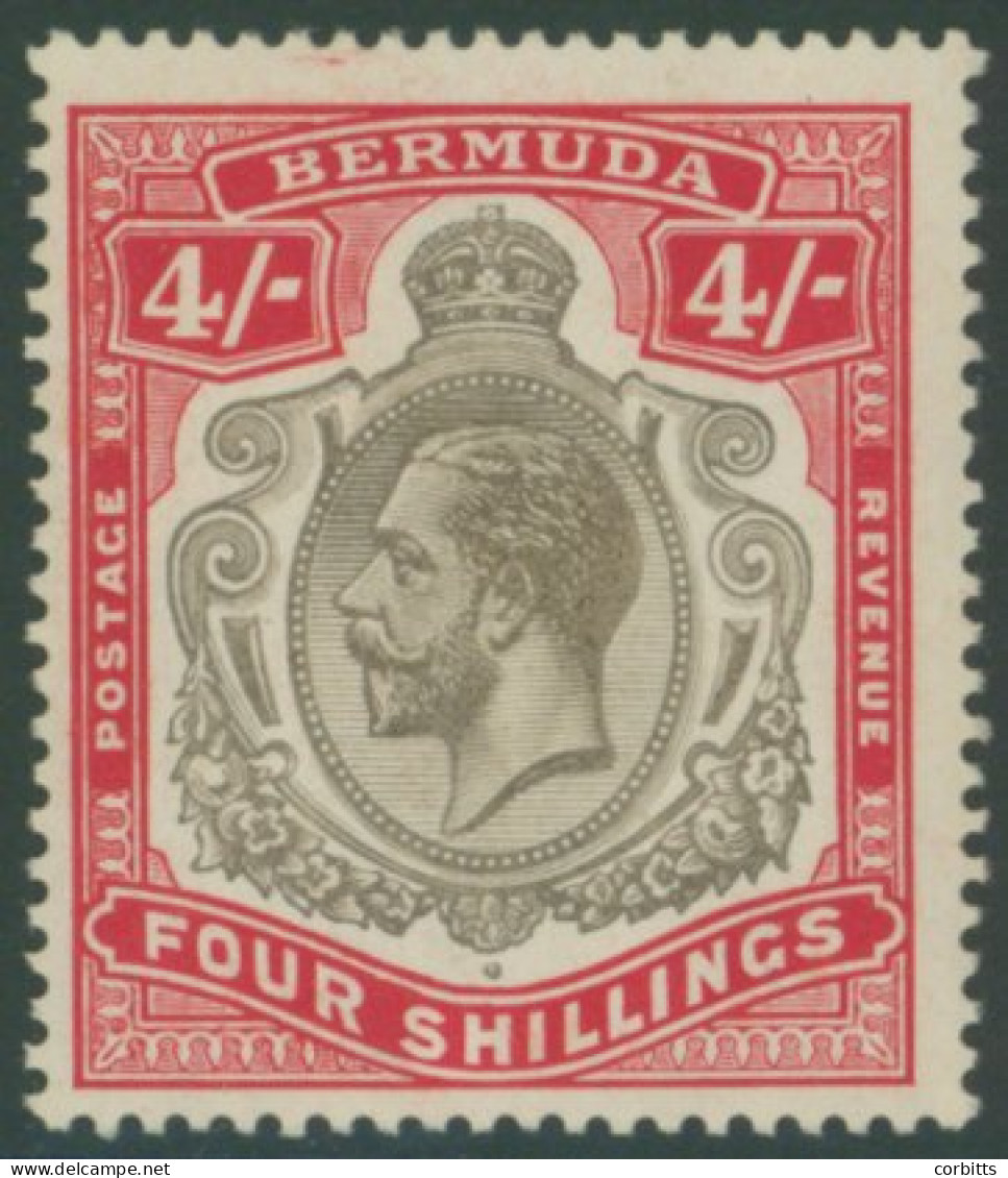 1918-22 MCCA 4s Black & Carmine Showing The 'nick In Top Right Scroll' Variety, M, SG.52bc. (1) Cat. £325 - Otros & Sin Clasificación