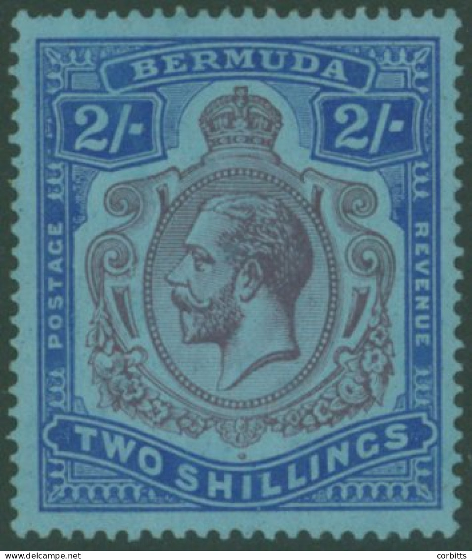 1924-32 MSCA 2s Purple & Bright Blue On Pale Blue Showing The 'break In Lines Below Left Scroll' Variety, Fine M, SG.88e - Other & Unclassified