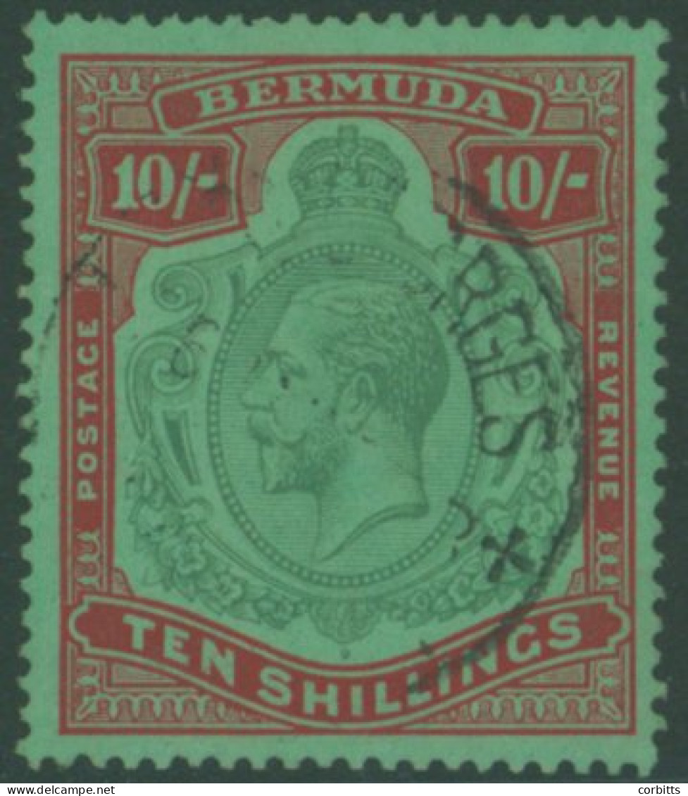 1924-32 MSCA 10s Green & Red On Deep Emerald, VFU, SG.92g. (1) Cat. £275 - Sonstige & Ohne Zuordnung