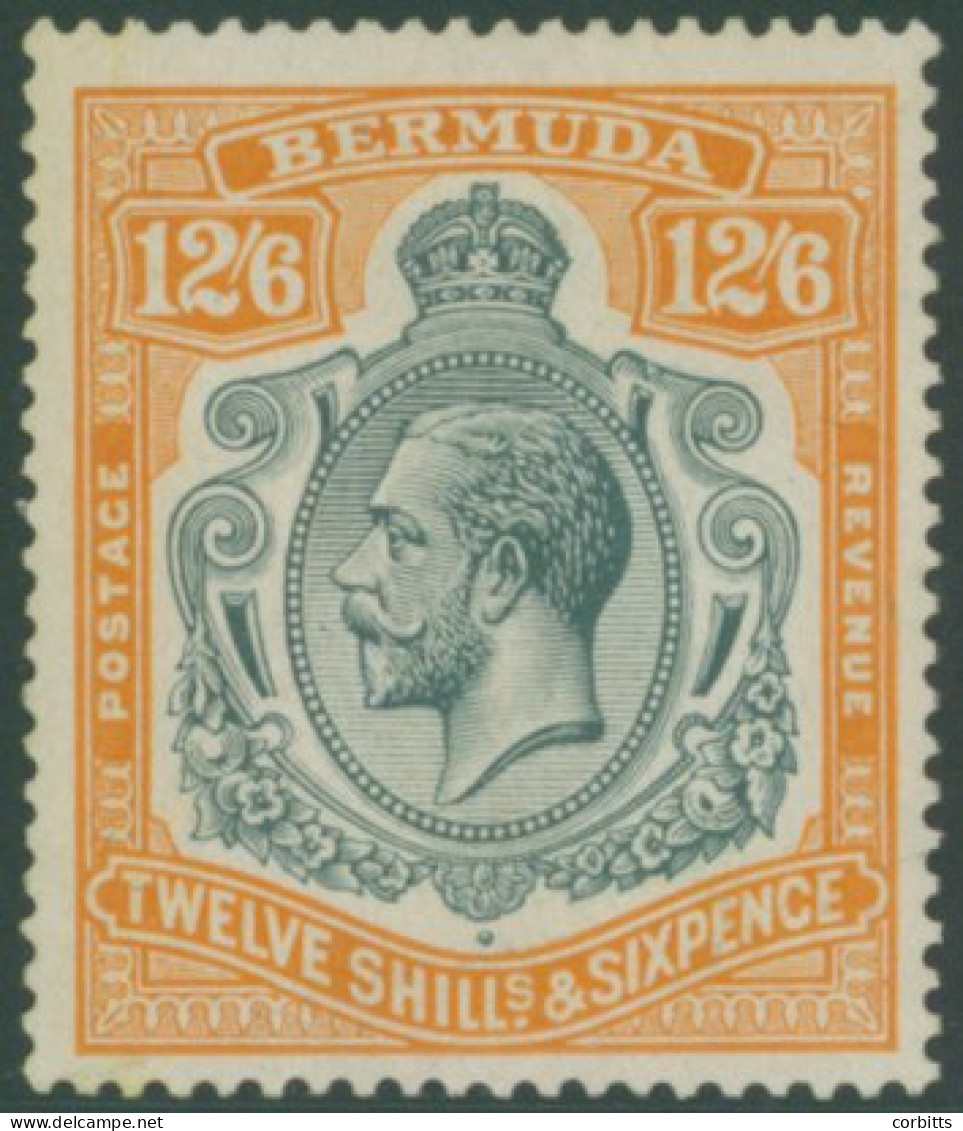 1924-32 MSCA 12/6d Grey & Orange Showing The 'broken Crown & Scroll' Variety, M (lightly Toned Gum), SG.93b. (1) Cat. £7 - Other & Unclassified