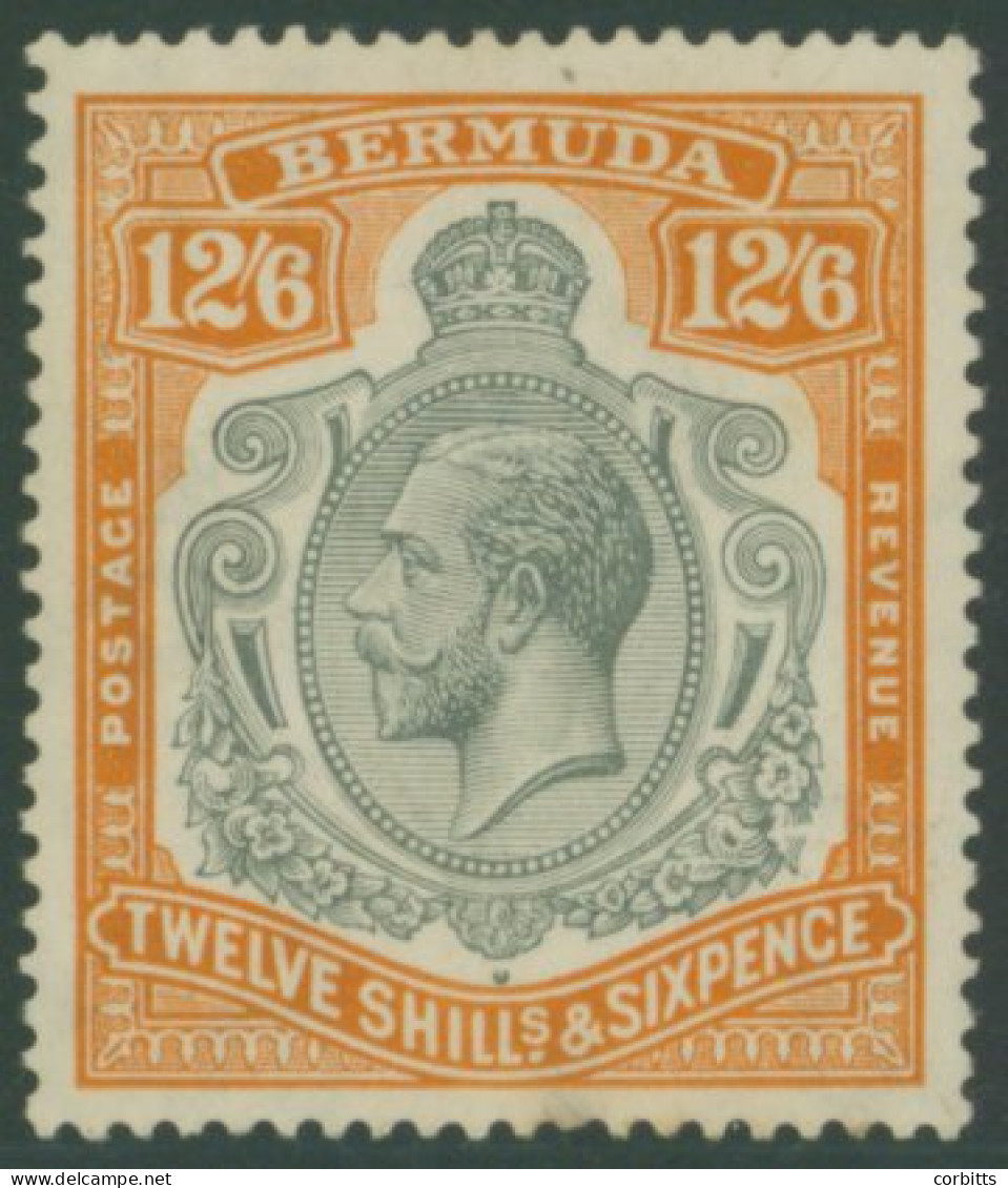 1924-32 MCCA 12/6d Grey & Orange Showing The 'damaged Leaf' Variety, M (small Tone At Base), SG.93f. (1) Cat. £800 - Other & Unclassified