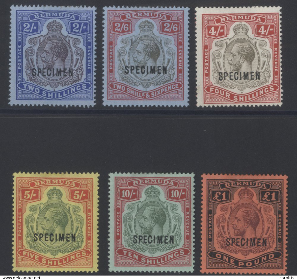 1918-22 MCCA 2s To £1 Set, Optd SPECIMEN, Fine O.g, SG.98s/106s, Cat. £900 (6) - Other & Unclassified