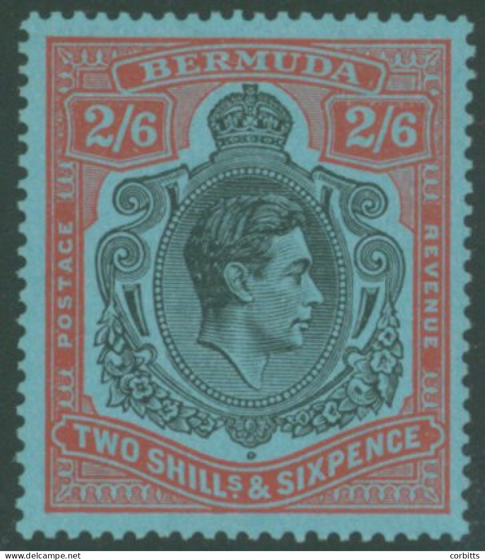 1938-53 2/6d Blue & Red Showing 'gash In Chin Repaired' Variety, M, SG.117bf. (1) Cat. £850 - Otros & Sin Clasificación